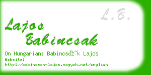 lajos babincsak business card